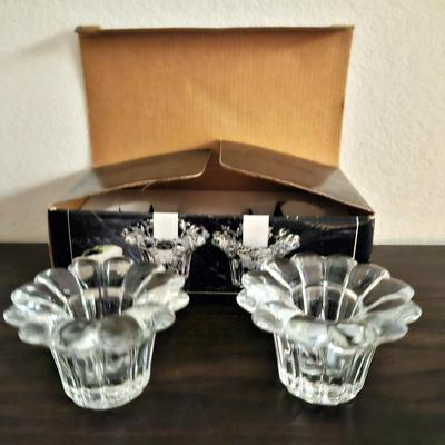 Vintage 80's Forever Crystal Candlestick Holders