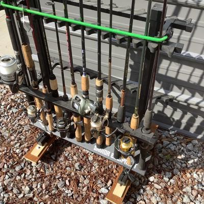 Fishing rod cart black with casters