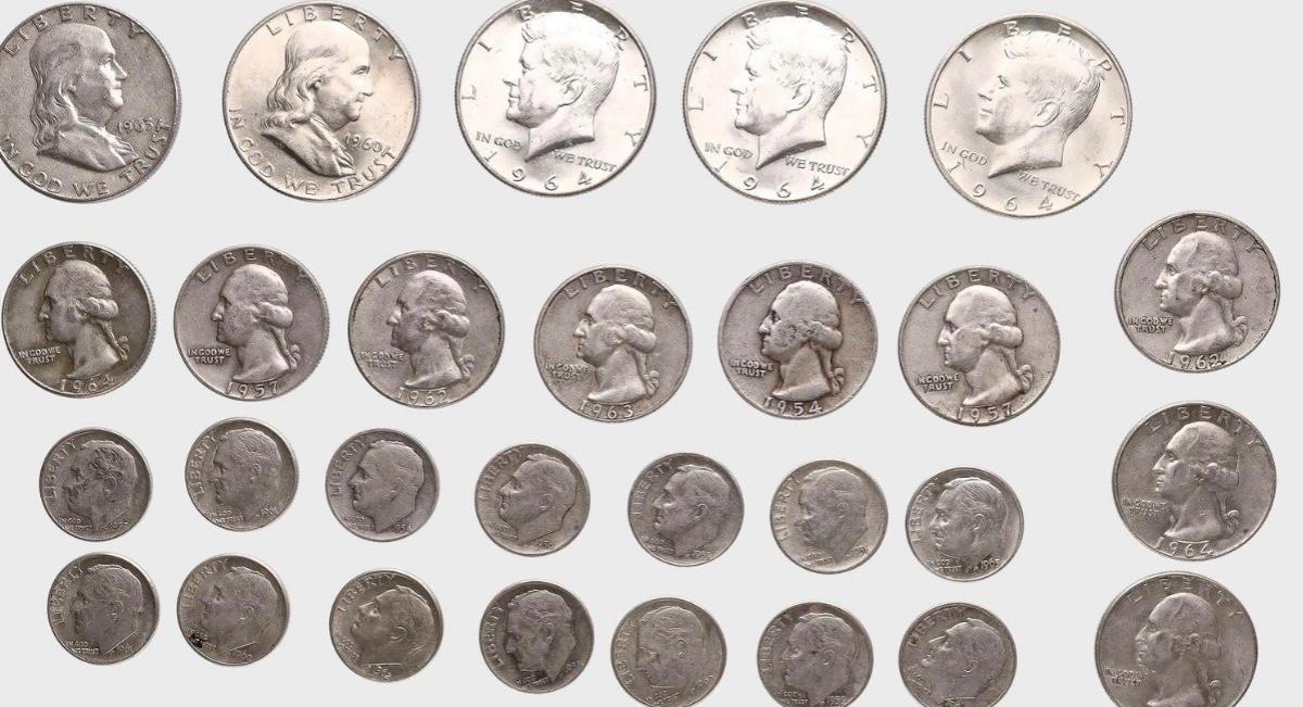 US COINS lot of 28 1950s-1960s Benjamin Franklin’s 50c George ...