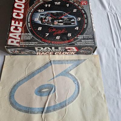 Dale Earnhart Jr Race Clock and # 6 Mark Martin Decal