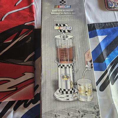 NASCAR Bundle Mark Martin and Dale Earnhart Jr Outdoor Flag/Banner NASCAR liquor dispenser and Stuffed Dale Earnhart Jr Car