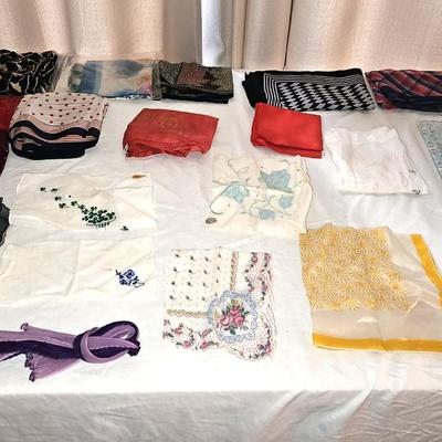 Collection of Vintage Scarves and Handkerchiefs