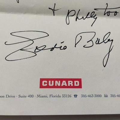 Vintage Queen Elizabeth Ship Signed Stationary Letter 7.25" x 10.5" Celebrity? as Pictured.