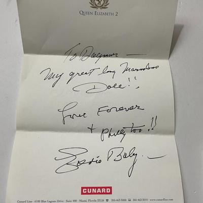 Vintage Queen Elizabeth Ship Signed Stationary Letter 7.25" x 10.5" Celebrity? as Pictured.