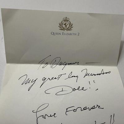 Vintage Queen Elizabeth Ship Signed Stationary Letter 7.25" x 10.5" Celebrity? as Pictured.
