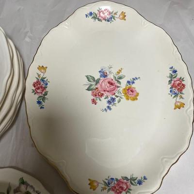 Vintage Mid-Century Everyday Closet: 7-Dinner Plates, 1-Serving Platter, & 1-Cup/Saucer a Few Plates have Crazing and some...