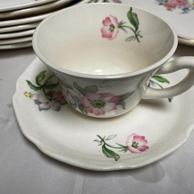 Vintage Mid-Century Everyday Closet: 7-Dinner Plates, 1-Serving Platter, & 1-Cup/Saucer a Few Plates have Crazing and some...