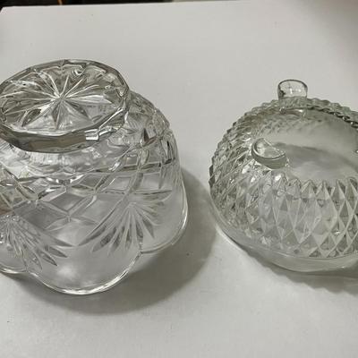 2-Vintage Pressed Glass Nut Bowls in Good Preowned Condition.