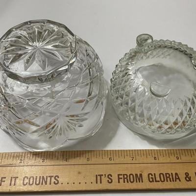 2-Vintage Pressed Glass Nut Bowls in Good Preowned Condition.