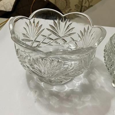 2-Vintage Pressed Glass Nut Bowls in Good Preowned Condition.