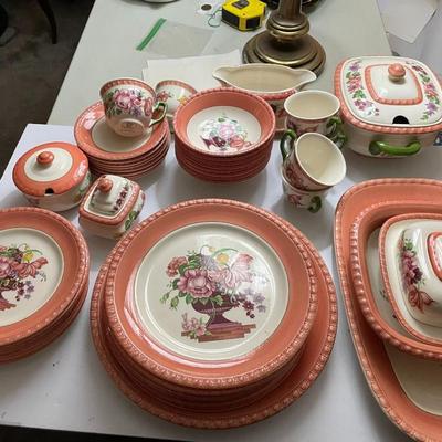 Vintage 50-Piece Villeroy & Boch Fiorello Pattern Dinnerware Partial Set w/7 Dinner Plates, Platter, Chop Plate Etc. & a Problem...