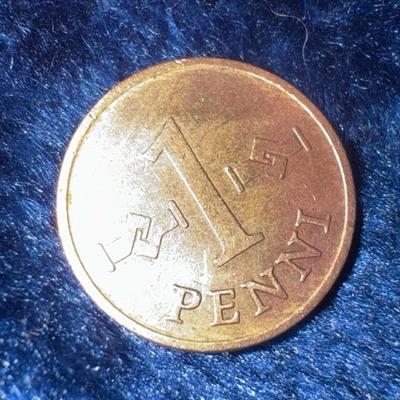 1967 Finland One Penni Coin