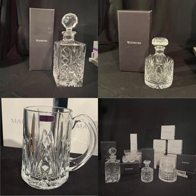 Decanters, Beer Steins & More - All Waterford Crystal, Includes New In Box (G-RG)