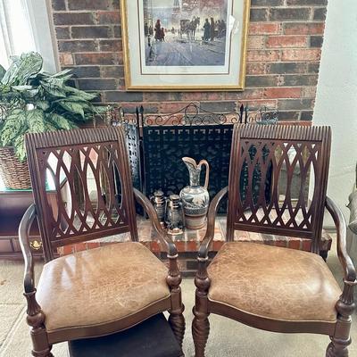 Pair of Chairs and Art lot