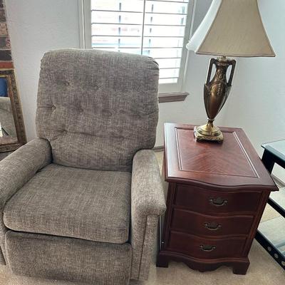 Recliner side table & lamp