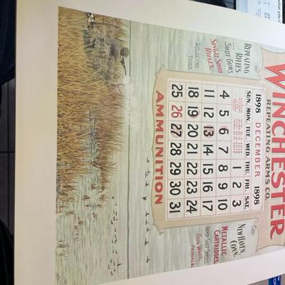Winchester Repeating Arms DECEMBER 1898 Advertising Calendar Print/Copy 10" x 17" as Pictured.