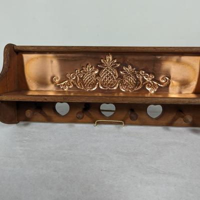 Art Deco Metal Coat/Wall Shelf Pineapple Design