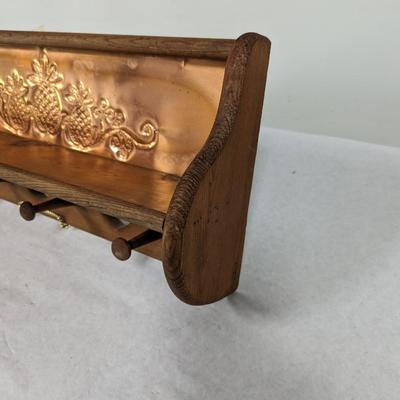 Art Deco Metal Coat/Wall Shelf Pineapple Design