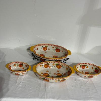 Fall Themed Collection of Temp-Tations Ceramic Dishes (G-MG)