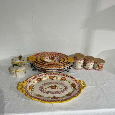 Fall Themed Collection of Temp-Tations Ceramic Dishes (G-MG)