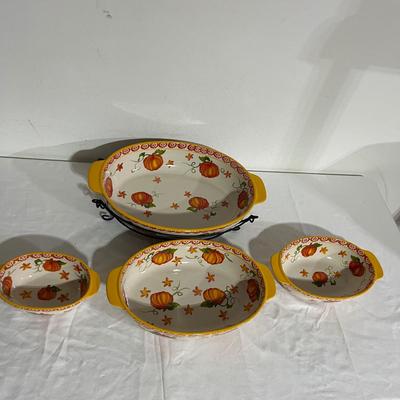Fall Themed Collection of Temp-Tations Ceramic Dishes (G-MG)