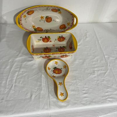 Fall Themed Collection of Temp-Tations Ceramic Dishes (G-MG)