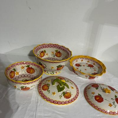 Fall Themed Collection of Temp-Tations Ceramic Dishes (G-MG)