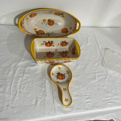 Fall Themed Collection of Temp-Tations Ceramic Dishes (G-MG)
