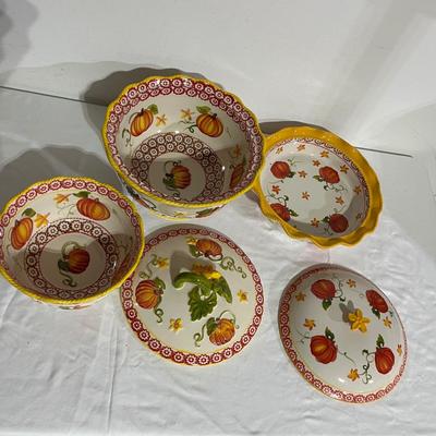 Fall Themed Collection of Temp-Tations Ceramic Dishes (G-MG)