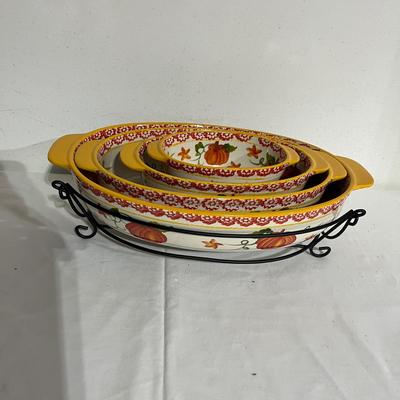 Fall Themed Collection of Temp-Tations Ceramic Dishes (G-MG)