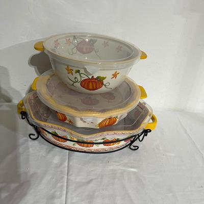 Fall Themed Collection of Temp-Tations Ceramic Dishes (G-MG)