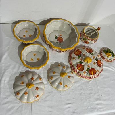 Fall Themed Collection of Temp-Tations Ceramic Dishes (G-MG)