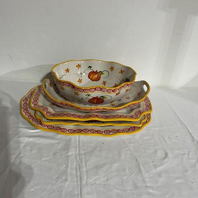 Fall Themed Collection of Temp-Tations Ceramic Dishes (G-MG)