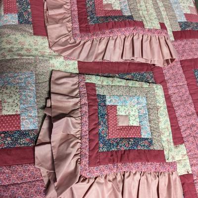 Hand Crafted King Size Quilt With Two Pillow Covers