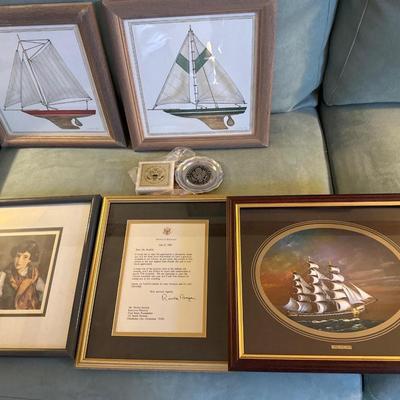 Signed Reagan letter 3-D Cutty Sark