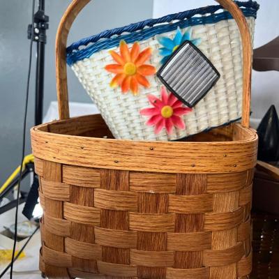 Picnic baskets, Beaded purse, French lace window curtain