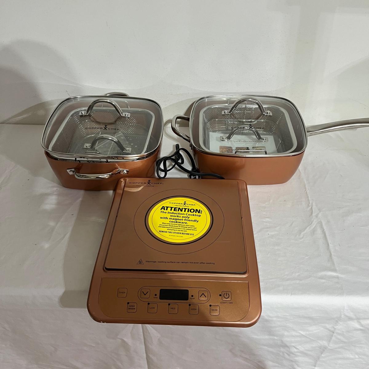 Copper Chef Induction Cooktop & Two Copper Chef Pans (GMG