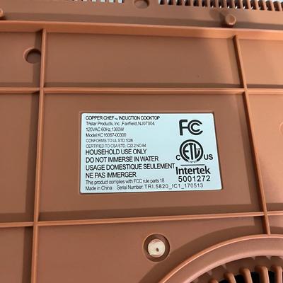Copper Chef Induction Cooktop & Two Copper Chef Pans (G-MG)