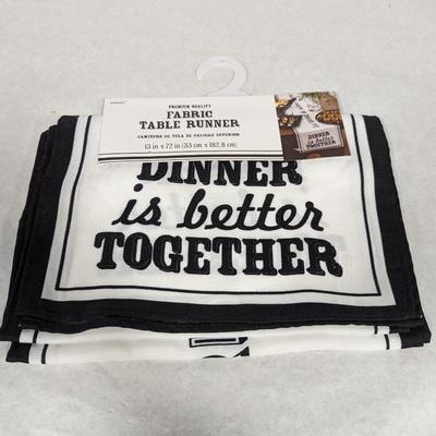Fabric Table Runner "Dinner Is Better Together"