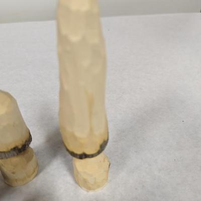 Wooden Mushrooms Hand Carved In Brasstown NC Signed RA