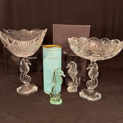 Seahorse Collection By Waterford Inc. Tom Brennan Signed Pedestal Bowl (LR-RG)