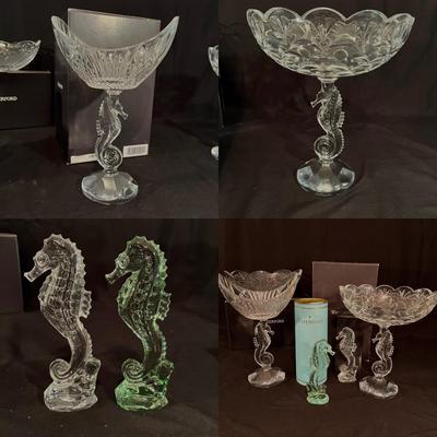 Seahorse Collection By Waterford Inc. Tom Brennan Signed Pedestal Bowl (LR-RG)