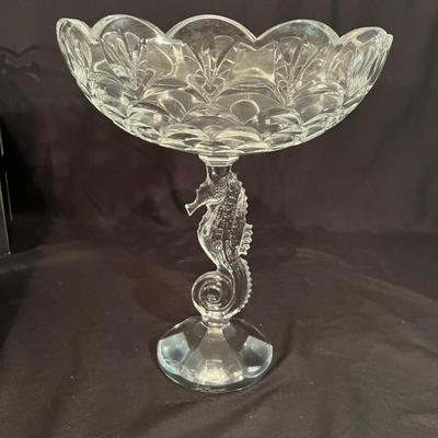 Seahorse Collection By Waterford Inc. Tom Brennan Signed Pedestal Bowl (LR-RG)