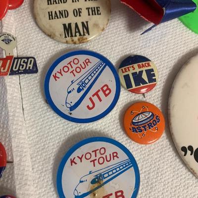 Huge Vintage Button Lot Political & More
