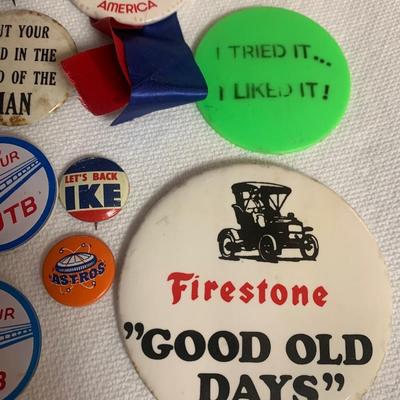 Huge Vintage Button Lot Political & More
