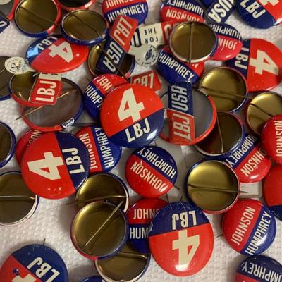 Huge Vintage Button Lot Political & More