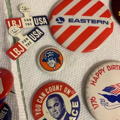 Huge Vintage Button Lot Political & More