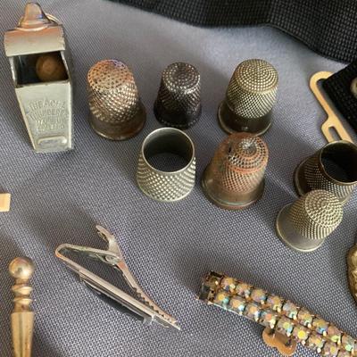 Large Vintage Collectibles Lot Compacts Tie Tacks Shoe Belt Buckles +++