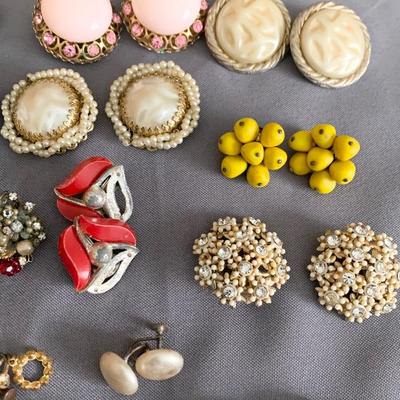 Vintage Clip On / Screw Back Earrings Lot