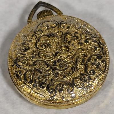 Vintage Lucerne Pocket Watch Ornate Design Gold Tone